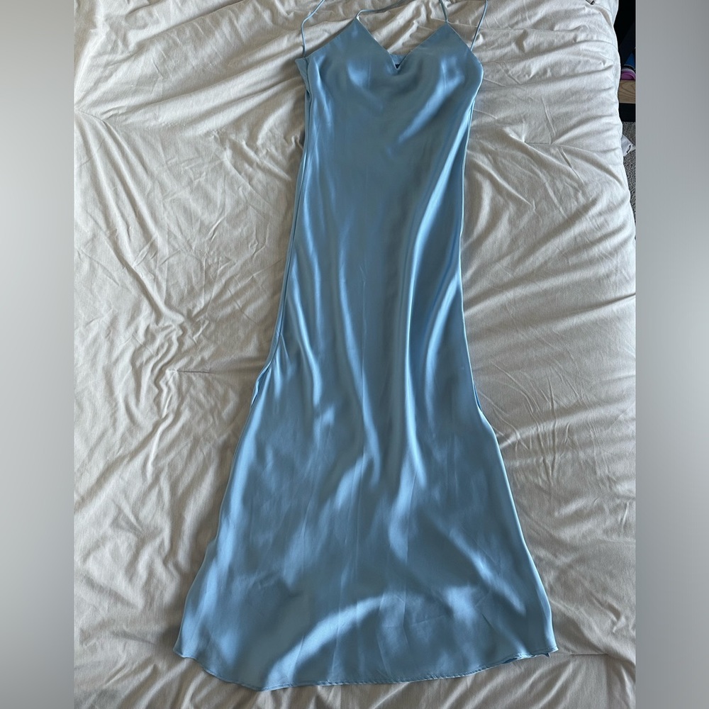 Topshop sky blue midi slip dress